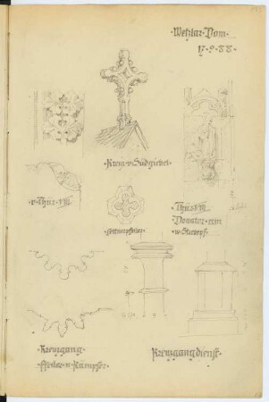 Dom, Wetzlar: Details (aus: Skizzen- und Fotoalbum 2)
