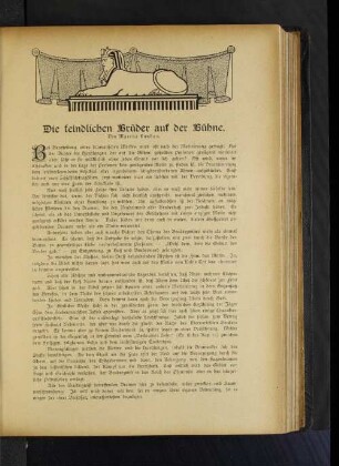 Die feindlichen Brüder auf der Bühne