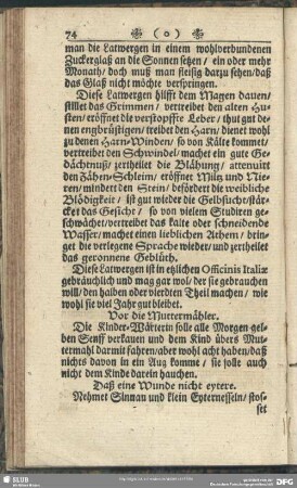 Daß eine Wunde nicht eytere