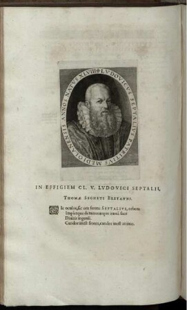 [Porträt des Autors] In Effigiem Cl. V. Ludovici Septalii, Thomae Segheti Britanni