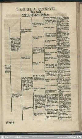 Tabula CCCXXVIII. Von denen Löschwitzischen Ahnen
