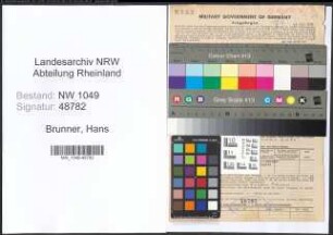 Entnazifizierung Hans Brunner , geb. 07.10.1894 (Musiker)