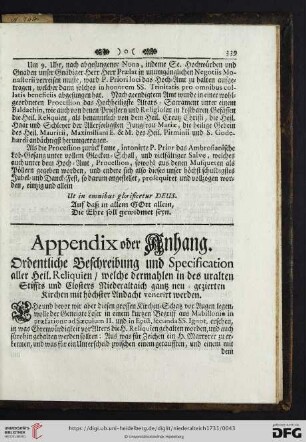 Appendix oder Anhang
