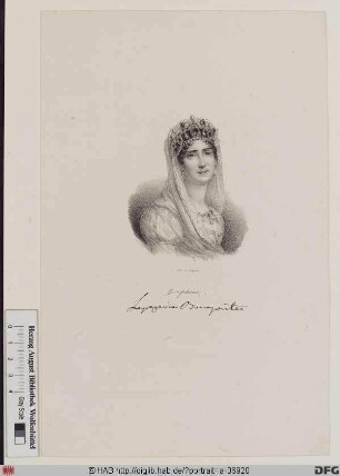 Bildnis Joséphine (eig. Marie-Josèphe-Rose) Bonaparte, verw. de Beauharnais, geb. Tascher de La Pagerie, 1804-09 Kaiserin der Franzosen