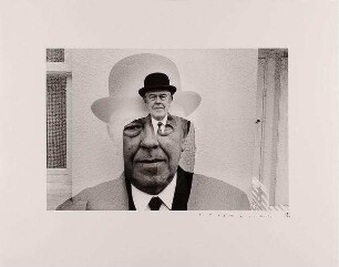 "Rene Magritte in bowler hat, multiple exposure" - Fotografie aus dem Portfolio "A visit with Magritte by Duane Michals"