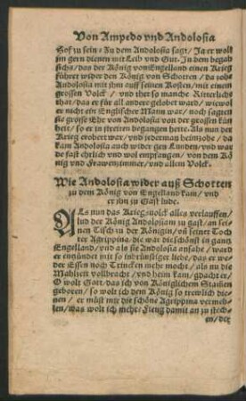 Wie Andolosia wider auß Schotten zu dem König von Engelland kam ...