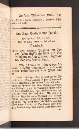 Am Tage Philippi und Jakobi.