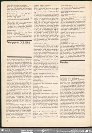 Worlddesign ’85 – Washington : Berichte