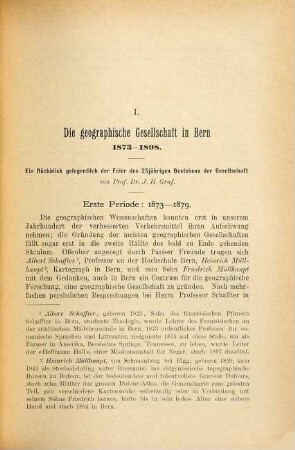 Jahresbericht der Geographischen Gesellschaft Bern. 16. 1897. - 1898