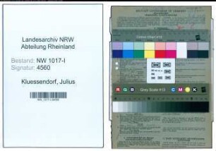 Entnazifizierung Julius Kluessendorf , geb. 10.09.1904 (Aushilfsangestellter)