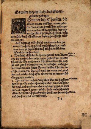 Von leibayge[n]schaft oder knechthait, wie sich Herren vnnd aygen leüt Christlich halten sollend, Bericht auß götliche[n] Rechte[n]