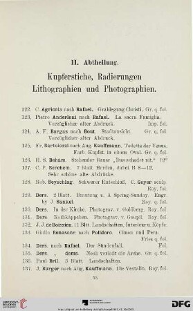 Kupferstiche, Radierungen, Lithographien und Photographien (Nr. 122-211)