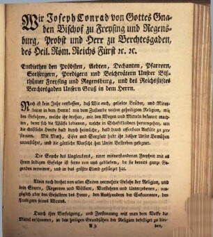 Nachtrag zu dem Hirtenbrief vom 3ten Hornung 1792 an die Geistlichkeit der Bißthümer Freysing und Regensburg und des Reichsstiftes Berchtesgaden