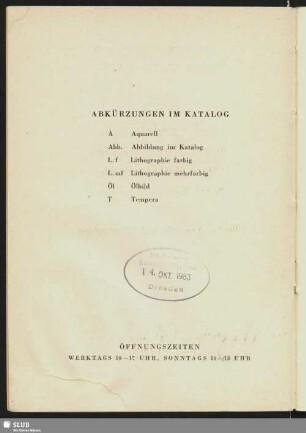 Abkürzungen im Katalog