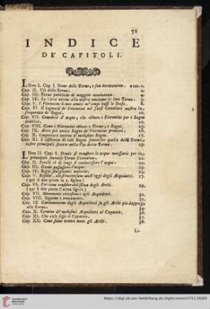 Indice de' Capitoli