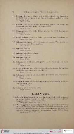 Textil-Arbeiten (Nr. 256 - 277)
