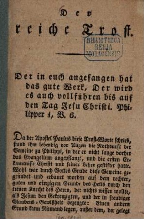 Der reiche Trost