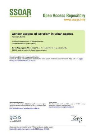 Gender aspects of terrorism in urban spaces