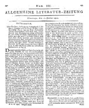 Werneburg, J. F. C.: Teliosadik, oder das allein vollkommene unter allen Zahlensystemen. T. 1. [Erfurt]: Verlagshandlung für die neueste Litteratur 1800