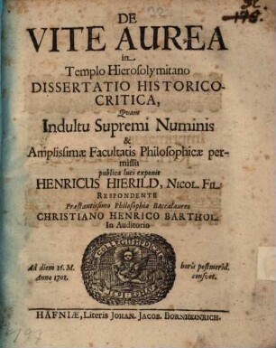 De vite aurea in templo Hierosolymitano diss. hist. crit.