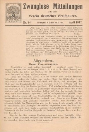 Nr. 14. April 1912.