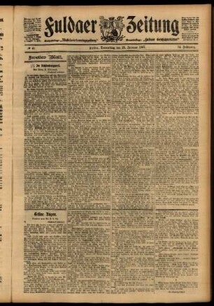 Zweite Ausgabe vom Donnerstag, den 28. Februar 1907.