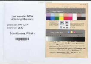 Entnazifizierung Wilhelm Schmidtmann , geb. 04.04.1886 (Beamter)