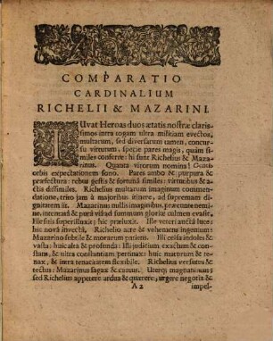 Comparatio Cardinalium Richelii & Mazarini