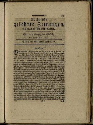 Ein und vierzigstes Stück, den 15ten Octbr. 1791.