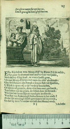 ['t Achtste Zinne-Beeldt.] Soo ghewonnen soo verlooren, Lanck gewassen kael gheschooren.