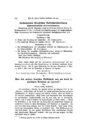 Was täte unserer deutschen Volksschule not, um durch sie günstigere Resultate zu erzielen?