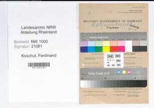 Entnazifizierung Ferdinand Koschut, geb. 13.02.1905 (Bankbeamter)