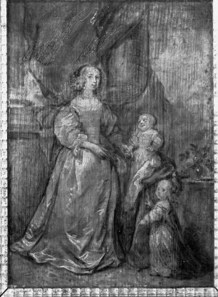 Porträt der Henriette von Frankreich, Frau Karls I. von England, und ihrer beiden Kinder