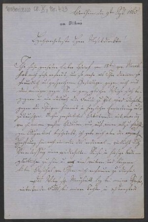 Brief an Friedrich Wilhelm Jähns : 09.09.1865