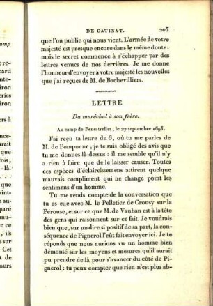 Lettre. Du maréchal à son frère. Au camp de Fenestrelles, le 27 septembre 1693. [...]