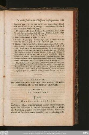 Sectio 1. De Adminiculis Salutis Per Christum Consequendae S. De Mediis Gratiae.