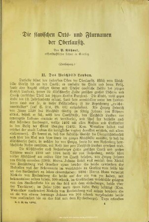 Die slavischen Orts- und Flurnamen der Oberlausitz