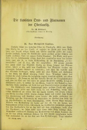 Die slavischen Orts- und Flurnamen der Oberlausitz