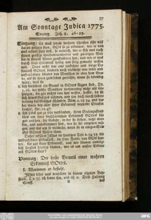 Am Sonntage Judica 1775. Evang. Joh. 8, 46 - 59.