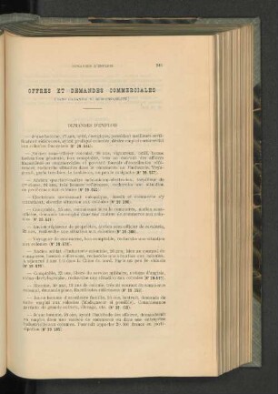 Offres Et Demandes Commerciales.
