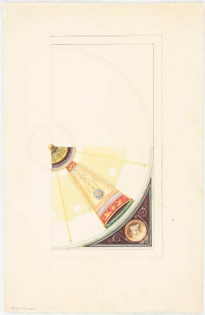 Neues Museum auf der Museumsinsel, Berlin Wand- und Deckenmalereien: Deckenmalerei kreisförmig und Pendentif