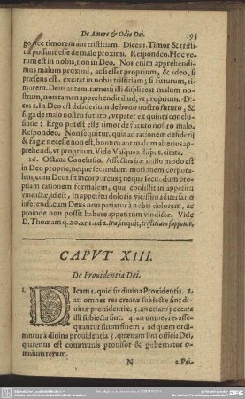 Caput XIII. De Prouidentia Dei