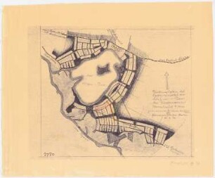 Aufteilungsplan des fürstlich Hardenbergischen Forstbezirks am Dehmsee, Fürstenwalde/Spree: Vorentwurf, Lageplan 1:10000