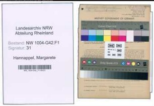 Entnazifizierung Margarete Hannappel , geb. 03.08.1914 (Geschaeftsfuehrerin)
