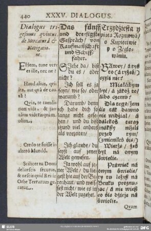 Dialogus trigesimus quintus, de Mercatura & Navigatione