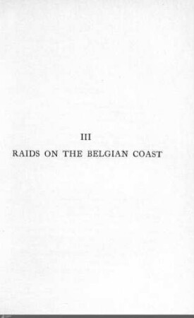 III. Raids on the Belgian coast