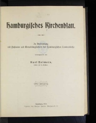 11.1914: Hamburgisches Kirchenblatt