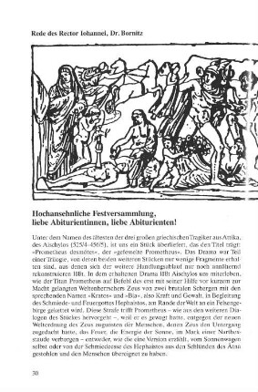 Hochansehnliche Festversammlung, liebe Abiturienten, liebe Abiturienten!