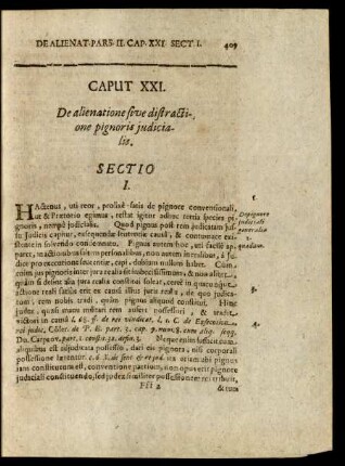 Caput XXI. De alienatione sive distractione pignoris judicialis.