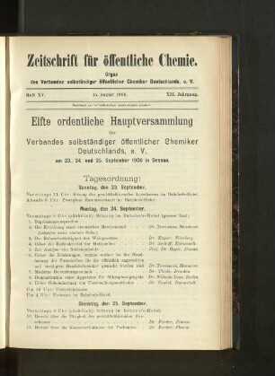 Heft XV. 15. August 1906.
